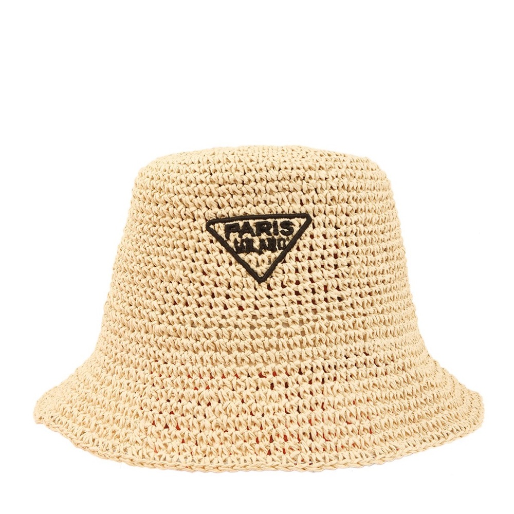 PARIS Embroidery Straw Tote Bag & HAT SET